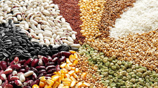 A medley of grains and fillers, in a rainbow of colours.